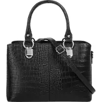 Cluty Umhängetasche "Damen echt Leder, Made in Italy", Damen, Gr. B/H/T: 24cm x 16cm x 7cm onesize, schwarz, Leder, Taschen Umhängetasche, echt Leder, Made in Italy
