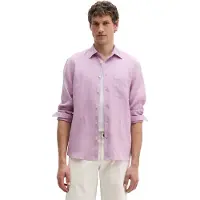 Marc O'Polo Leinenhemd , Herren, Gr. S, N-Gr, rosa (scatterot orchid), Web, Obermaterial: 100% Leinen, Manschette, Hemden Leinenhemd, im klassisch cleanen Look