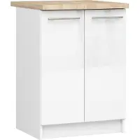 Akord Küchenschrank OLIWIA modular S60 Weiß 60 cm Weiß Hochglanz B60xH85xT46 cm