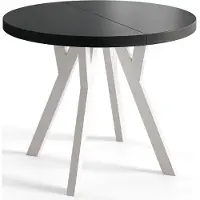 Alpi Möbel Esstisch Ausziehbar Ovo, 80-130 cm, Stabile Beine, Schwarz