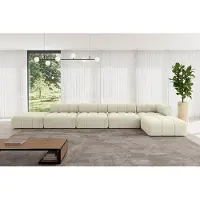 ALTDECOR Modulares Sofa Ecksofa in L-Form - Kerru-L3 - 475x190x70 cm Beige universal, links/rechts Corner modular Sofa Eckcouch Couch Wohnlandschaft Cauchsofa Polstersofa