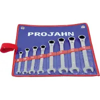 Projahn Ratschenschlüssel-Satz GearTech, 8-teilig, metrisch 8-19 mm, ohne Umschaltknopf, 72 Zahn, in Rolltasche