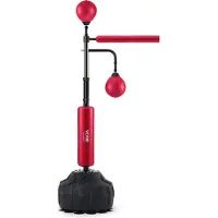 Vevor Boxing Speed Trainer, Punching Bag with Stand, Reflex Boxing Bag for Teens & Adults, Height Adjustable Free Standing Strike Bag Set with Gloves, Workout Speed Bag for Home Gym Training, Red