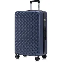 YONSLY Koffer Trolley Reisekoffer Suitcase, Rollkoffer Handgepäck ,mit 4 Rollen360°, Hartschalenreisekoffer, Zahlenschloss, Weicher Gummigriff (XL,Dunkelblau