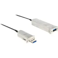DeLOCK 20m USB3.0-A + USB Micro-B/USB3.0-A, 20 m, USB A, USB A/Micro-USB B, USB 3.2 Gen 1 (3.1 Gen 1), Männlich/Weiblich, Schwarz, Silber
