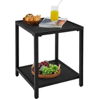 Yaheetech Beistelltisch – Gartentisch Schwarz 45 x 45 x 54 cm