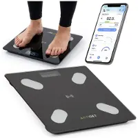 Springos Elektronische Personenwaage 180 kg – Digitale Badezimmerwaage mit LCD-Display, Körperwaage, Schwarz