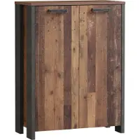 Forte Kommode "Clif", grau (old – wood vintage, betonoptik dunkelgrau), B:86cm H:115cm T:41,6cm, Sideboards, Kommode, Aktenschrank im Industriestil, Breite 86 cm x Höhe 115 cm