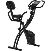 JTI Heimtrainer 2-In-1 Fahrradtrainer Hometrainer Klappbarer Trimmrad Mit 8 Stufig Einstellbarem Magnetwiderstand Und 1 Paar Spannseil Stahl