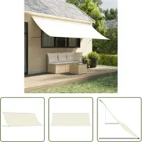 The Living Store Markise Einziehbar Creme 400x150 cm Stoff und Stahl