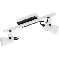 Eglo LED Spot TRILLO, 2-flammige Deckenleuchte, Deckenstrahler aus Stahl, Flurlampe in weiß und schwarz, warmweiß