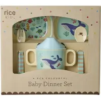 Rice Blue Ocean Print-4 Pcs Geschirr