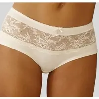 LASCANA Panty "Nina", Damen, Gr. 40/42, beige (creme), Obermaterial: 80% Polyamid, 20% Elasthan, Unterhosen Panty, mit transparenter Spitze vorne, als Dessous-Set kombinierbar, Topseller