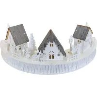 DOMMIO Holzdorf 3 LED-Häuser 14x40 cm