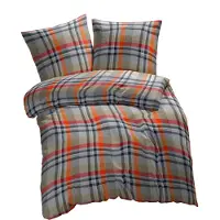 Etérea Himmlische Qualität etérea Flanell Bettwäsche 200x220 cm + 2Stk 80x80 cm Urban Flausch Orange