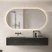 Fenome Victoria Organisch Badspiegel – LED‑Beleuchtung & Spiegelheizung – 40 × 100 cm