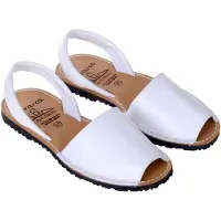 Rave Painter's Shop UG Avarcas Minorquine Sandalen, Uni, Naturleder, Weiß, 38 EU