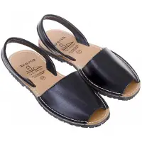 Rave Painter's Shop UG Avarcas Minorquine Sandalen, Uni, Naturleder, Schwarz, 39 EU