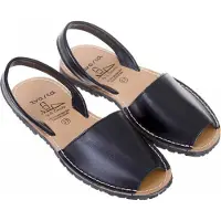 Rave Painter's Shop UG Avarcas Minorquine Sandalen, Uni, Naturleder, Schwarz, 38 EU