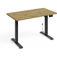 Homlando Höhenverstellbarer Schreibtisch Elektrisch BIMOTION 1S 120x65x2,5 cm SCHWARZER RAHMEN/ARTISAN EICHE