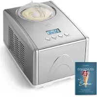 Springlane Eismaschine Emma 1,5 L mit selbstkühlendem Kompressor 150 W, Eiscrememaschine aus Edelstahl - Silber