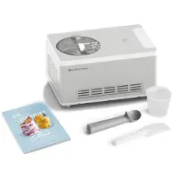 Springlane Eismaschine & Joghurtbereiter Elisa 2,0 L mit selbstkühlendem Kompressor 220 W, Edelstahl mit Kühl- und Heizfunktion, inkl. Rezeptheft