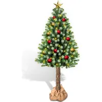 Nabbi Weihnachtsbaum auf dem Baumstumpf Christee 7 180 cm - Grün Weiß