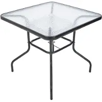 Rojaplast ZWMT Gartentisch, 80 x 80 cm, Metall mit Glasplatte YLGT-049