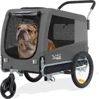 Tiggo VS Pet Large Hundefahrradanhänger + Jogger 2 in 1 Hundeanhänger Hundetransporter Fahrradanhänger