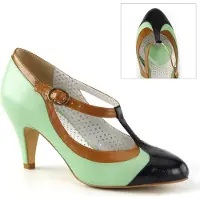 Pin Up Couture PEACH-03 günstiger Damen Riemchen Pumps Multi Color mint Lederoptik
