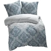 Etérea Himmlische Qualität etérea Renforcé Bettwäsche 240x220 cm + 2x 80x80 cm Barock Ornamente Blau