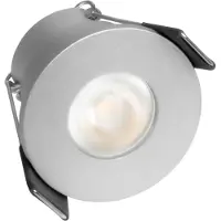 S-POLYLIGHT PREMIUM Mini LED- Einbauspots Warmweiss 3.000K, DIMMBAR, IP65, FUNK 3W LED Einbaustrahler Terrassenüberdachung, Terrassenbeleuchtung, Bad, Sauna, LED Spots (SILBER, 1x LED-Spot)
