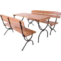 Rojaplast Gartenmöbel-Set aus Holz, Modell BRAVO, 160 cm