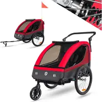 Tiggo VS 2 in 1 Kinderanhänger Jogger mit FederungFahrradanhänger Buggy für 1-2 Kinder 360° Drehbar