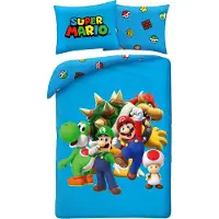 Halantex SP. z.o.o. Super Mario Bettbezug Blau - Polyester - 140 x 200 cm 70 x 90 cm