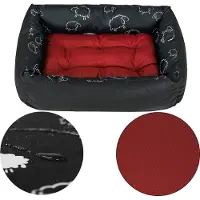 SuperKissen24. Hundebett Hundekorb Hundesofa Tierbett für Kleine, Mittlere und Grosse Hunde - Waschbar - Größe M - Bordeauxrot - Schaf