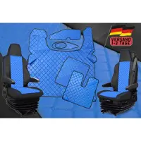 PRO-GROUP LKW Fußmatten & Sitzbezüge Für MAN TGX 2021- Automatik Kunstleder Blau-