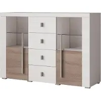 Hm Helvetia Sideboard Rennes Kommode 132x39x92cm Farbe wählbar,Andersen Pinie / Sonoma Trüffel