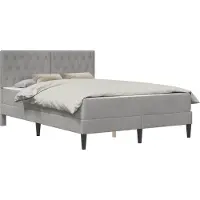 vidaXL Bettgestell mit Matratze Hellgrau 160 x 200 cm Samt
