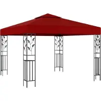 Syfax Gartenpavillon Weinrot 3 x 3 x 2,5 m