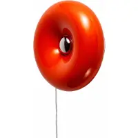 Alpinaluz Orangefarbene LED-Wandleuchte in Donutform aus Glas, Ø 30 cm, 12 W, Farbtemperatur 3000 K/4000 K/6000 K, mit Kabel, Stecker und Schalter
