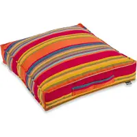 Hock Sitzkissen H.O.C.K. "Yucatan", orange (orange, gestreift), B:50cm H:10cm L:50cm, Kunstfaser, Dekokissen_Sitzkissen_Kissenhüllen, Sitzkissen, mit bunten Streifen