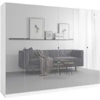 Mzm24 Drehtürenschrank mit Spiegel Monza 6D 240 Weiß
