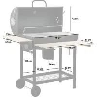 BBQ-Toro Holzkohle Grillwagen | Ø 42 x (L) 80 cm | Premium Kohle Smoker fahrbar