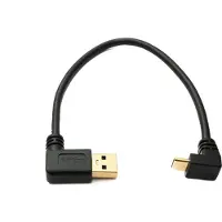 System-S USB 3.1 Kabel 20 cm Typ C Stecker zu 3.0 A Stecker aufwärts abwärts links gewinkelt 5 Gbit/s 100W