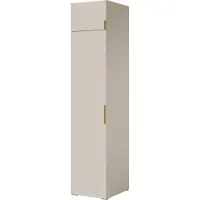 Mzm24 Drehtürenschrank mit Aufsatz Napoli 1D 50 Kaschmir (schwarzer oder goldener Griff)