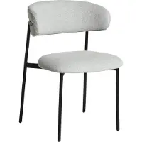 HowHomely ZOYA Stuhl Grau Stoff – Minimalistisches Design, Ergonomisch, Schwarze Metallrahmen