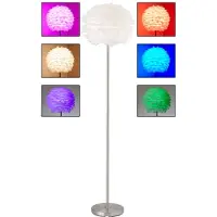 Northpoint LED Feder Stehleuchte Stehlampe Nickel Mattoptik Finish Metall Standfuß 150cm hoch ohne Leuchtmittel