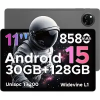Doogee Tab A9 Pro+ Android 15 Tablet, 11 Zoll, 30 GB RAM + 128 GB ROM, 2 TB, Octa-Core Tablets mit 90 Hz HD-Display, 8580 mAh Android Tablets, 5G WiFi, Widevine L1, Dual-Speaker&Face-Unlock, Grau