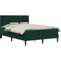 vidaXL Bettgestell mit Matratze Dunkelgrün 120 x 200 cm Samt